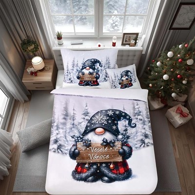 Povlečení 3D GNOME ŠEDÝ